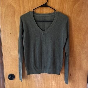Prana Olive Green V-Neck Sweater